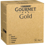 96x85g jumbopack gourmet gold les mousselines: boeuf lapin agneau veau