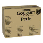 96x85g jumbopack gourmet perle petits morceaux de fruits de mer en sauce (4 vari�t�s) p�t�e pour chat ...