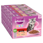 96x85g m�gapack whiskas junior 96 x 85 g sachets fra�cheur, s�lection classique en sauce - p�t�e pour ...
