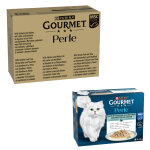 96x85g mix de poisson en sauce (4 vari�t�s) jumbopack gourmet perle nourriture humide pour chat