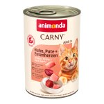 6x400g p poulet, dinde, coeurs de canard animonda carny aliment humide pour chat
