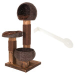 Arbre � chat burned wood - marron + support de fixation universel