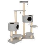 Arbre à chat modern living oxford gris clair + support de fixation universel Arbre à chat modern living oxford gris clair + support de fixation universel