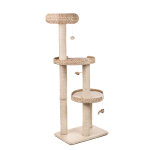Arbre � chat natural home iii, beige + support de fixation universel