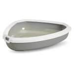 Bac  litire d'angle savic rincon gris / blanc - pour chat