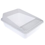 Bac  litire dusty de tiaki blanc pour chat