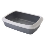 Bac  litire avec rebord savic iriz 42 cm gris clair / blanc - pour chat