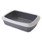 Bac  litire avec rebord savic iriz 50 cm gris clair / blanc - pour chat