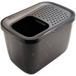 Bac  litire savic hop in marble , noir - or, pour chat
