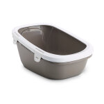 Bac � liti�re savic simba avec tamis gris taupe / blanc - pour chat