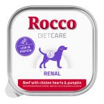 Barquettes rocco diet care renal boeuf, coeurs de poulet, potiron 150 g pour chien 20 x 150 g