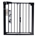 Barrière noire tiaki avec extension de 7 cm pour chien - hauteur : 76 cm, largeur : de 75 à 82 cm Barrière noire tiaki avec extension de 7 cm pour chien - hauteur : 76 cm, largeur : de 75 à 82 cm