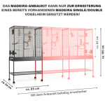 Cage pour oiseaux montana madeira single deactivated according to logistic team - kit d'extension : l ...
