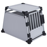 Cage taille l transport pour chien aluminium gris clair l63 p90 h65 cm trixie - cage pour chien
