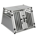 Cage de transport double aluride pour chien (taille l) l 80 x p 92 x h 65 cm