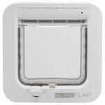 Chatière sureflap blanche, à puce électronique pour chat Chatière sureflap blanche, à puce électronique pour chat
