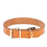 Collier en cuir heim buffalo, cognac taille 60 tour de cou 45 - 55 cm - pour chien