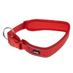 Collier tiaki soft & safe, rouge pour chien - taille xs : tour de cou 25 - 35 cm, l 40 mm