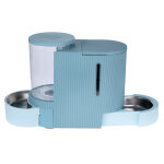 Distributeur d'eau et de nourriture tiaki, bleu clair pour chien et chat - jusqu'� 2, 65 kg de croquettes ...