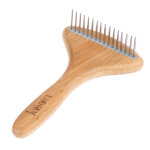 Etrille en bambou avec dents rotatives kooa pour chien - l 17, 5 x l 10 cm