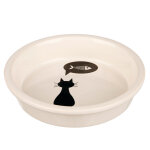 Gamelle c�ramique trixie 250ml 13cm de diam�tre avec motif de chat - gamelle pour chat