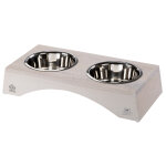 Gamelle double (2x1, 2l) ferplast legno en bois pour chien et chat