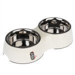 Gamelle double tiaki en m�lamine pour chat - capacit� : 2 x 800 ml, 16 cm de diam�tre