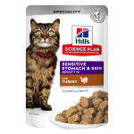 Hill's science plan adult sensitive stomach & skin pour chat - dinde (12 x 85 g)