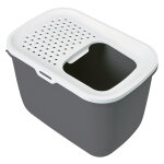 Hop in savic maison de toilette pour chat - anthracite / blanc