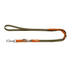 Hunter laisse r�glable wolmar biothane� x cuir, kaki / orange 200cm de long, 19mm de large pour chien ...