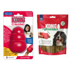 Kong classic jouet pour chien + 227g taille m / l kong ziggies enhanced puppy snacks chien