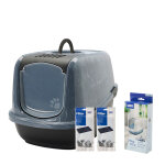 Kit de dmarrage : maison de toilette marbre anthracite - blanc / noir + 2 filtres de rechange + 6 sacs ...