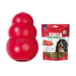 Kong classic jouet pour chien + 227g taille m / l kong ziggies enhanced puppy snacks chien
