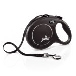 Laisse flexi new classic l 8 m, noir pour chien