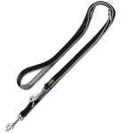 Laisse hunter en noprne noir / gris l 200 x l 2 cm (rglable) - pour chien