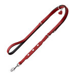 Laisse rglable hunter love, rouge pour chien - l 200 cm, l 18 mm