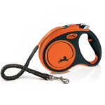 Laisse - sangle flexi xtreme orange, 5 m pour chien - taille m : jusqu'� 35 kg