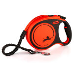 Laisse à sangle orange flexi xtreme, 8 m taille l : chien jusqu'à 55 kg Laisse à sangle orange flexi xtreme, 8 m taille l : chien jusqu'à 55 kg