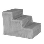 Lionto escalier pour animaux domestiques avec revtement en peluche gris clair 46x36x4cm
