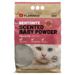 Liti�re flamingo senteur talc pour chat - 12 kg