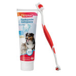 Lot beaphar brosse � dent + dentifrice pour chien et chat - brosse � dents + dentifrice (100 g)