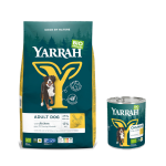 Lot bi - nutrition : croquettes + bo�tes yarrah bio pour chien - croquettes adult poulet bio (15 kg) ...