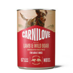 6x400g carnilove dog p�t�e agneau et sanglier p�t�e pour chien