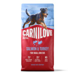 12 kg carnilove active mini saumon et dinde mini croquettes pour chien