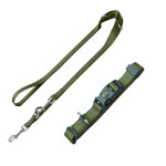 Lot hunter london : collier + laisse, vert olive pour chien - vario basic taille m + laisse 200 x 1 cm ...
