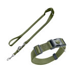 Lot hunter london : collier + laisse, vert olive pour chien - vario plus taille l + laisse 200 x 1, 5 ...