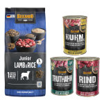 Lot mixte belcando 15 kg / 12, 5 kg + 6 x 400 g pour chien - junior agneau, riz (12, 5 kg)