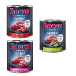 Lot mixte rocco classic 6 x 800 g pour chien - mix boeuf : boeuf pur, boeuf / coeur de veau, boeuf / ...