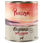 Purizon organic bio 6 x 800 g pour chien - boeuf, poulet & carottes