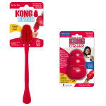 M (8, 5 cm) kong classic + brosse de nettoyage kong , jouet pour chien